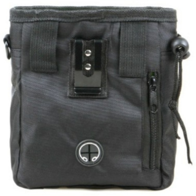 포시럽 강아지 산책 간식주머니 훈련가방, 블랙, 1개