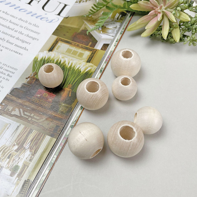 헤세드 국내제작) 20mm 25mm 마크라메 우드비즈 나무구슬 (10개)