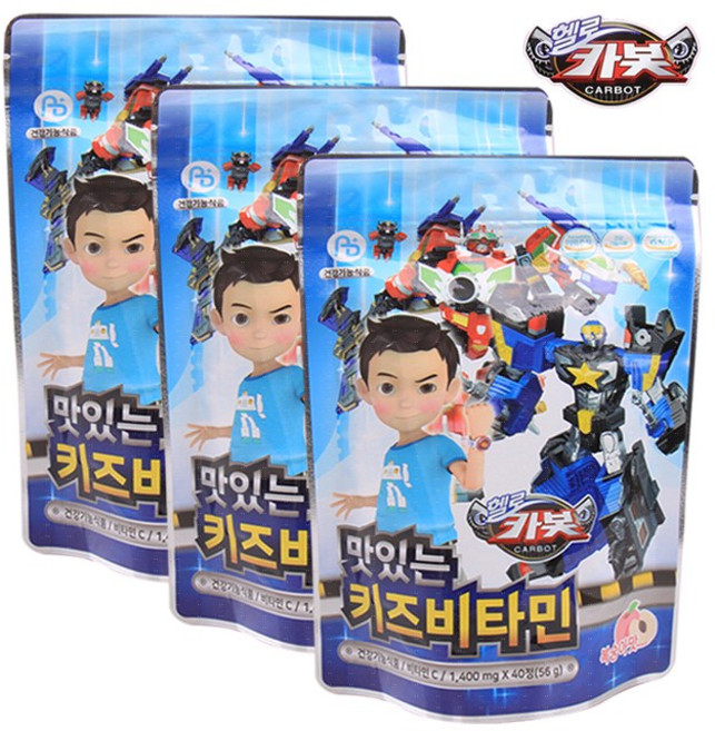 헬로카봇 맛있는 키즈비타민 40정 3팩, 3개