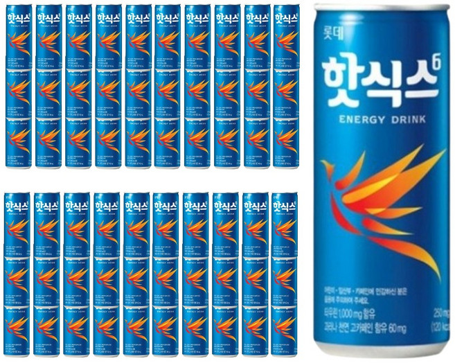 기업 행사 핫식스 240ml 60p 에너지음료 운동회 단체 등산 체육대회 탕비실 소풍 대량