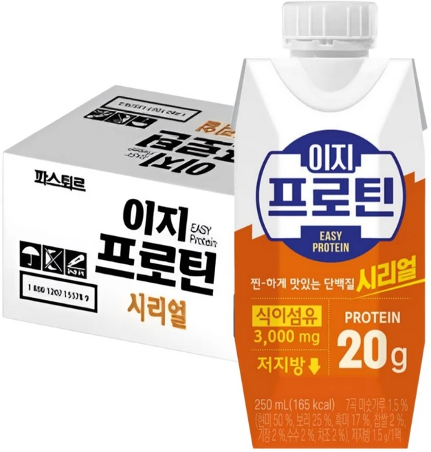 롯데웰푸드 이지 프로틴 음료 시리얼, 250ml, 24개 - 쿠팡