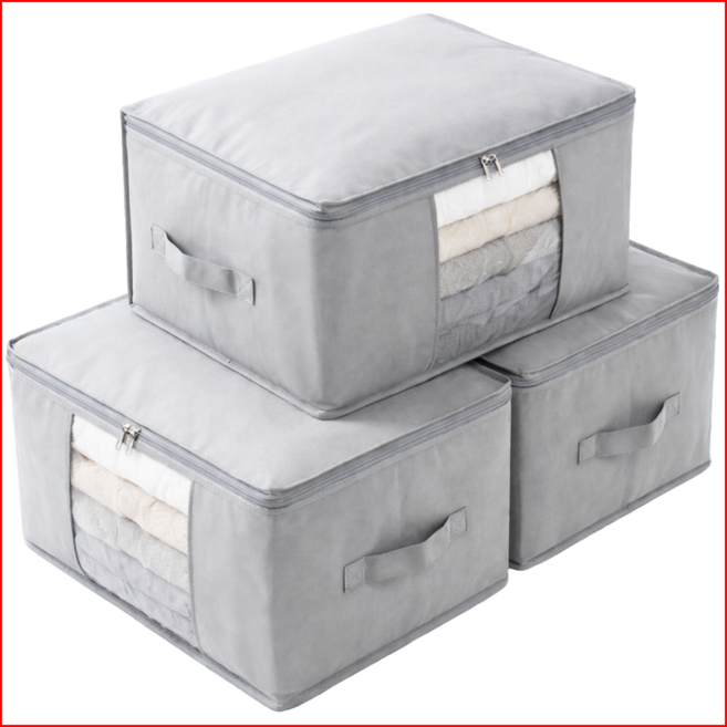 1평공간 투명창 부피순삭 숨쉬는 이불 압축 파우치 겨울옷 패딩 의류 보관, 1세트, 3개입