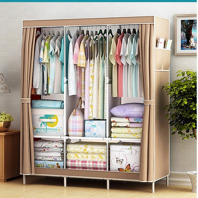 HOME 3단 경량 옷장 비키니 수납장 옷장 정리함 의류, 그레이, 1개, 1개입
