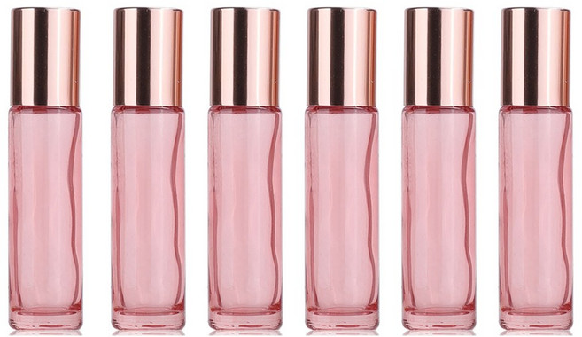 모든유통 5ml 10ml 투명 로즈골드 롤온 공병 미니 롤러볼 향수 용기 6개묶음, 6개, 투명로즈골드