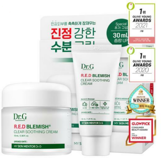 닥터지 레드 블레미쉬 클리어 수딩크림 70ml 기획 (30ml 증정), 1개