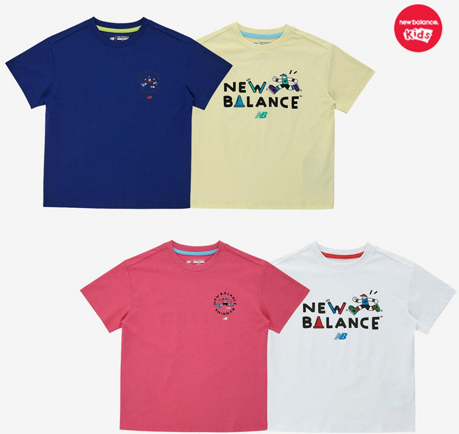 백화점정품 뉴발란스 키즈 티셔츠 선물 Run Festival_쿨터치 일러스트 반팔티 (NK9EG2503U) 조카선물 키즈등교복 키즈티셔츠 키즈여름옷