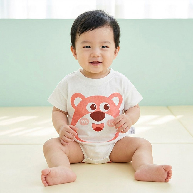 애니멀 바디슈트 아기 유아 반팔 여름 외출복