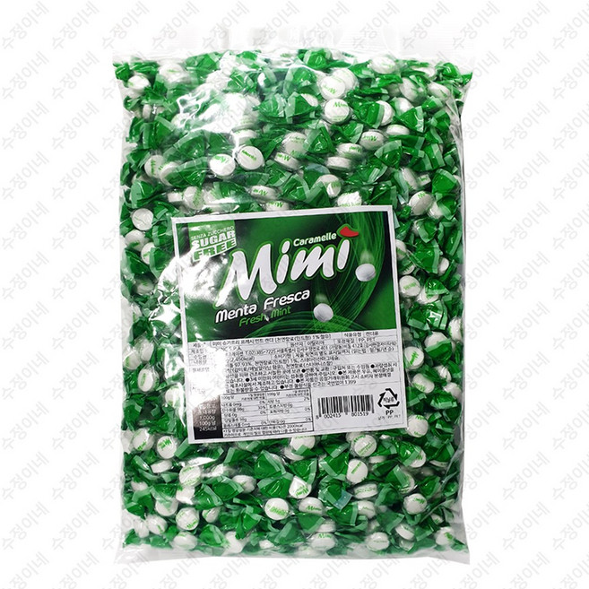 라이킹 미미 박하 민트 캔디 1kg 대용량 무설탕 슈가프리 사탕, 1개