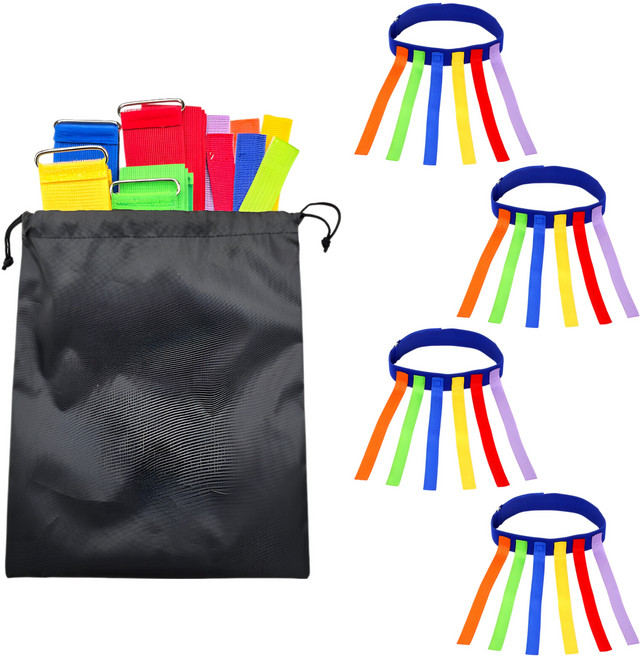 꼬리잡기 게임 밴드 4개입 체육대회 단체게임, 파랑 x 4, 1세트