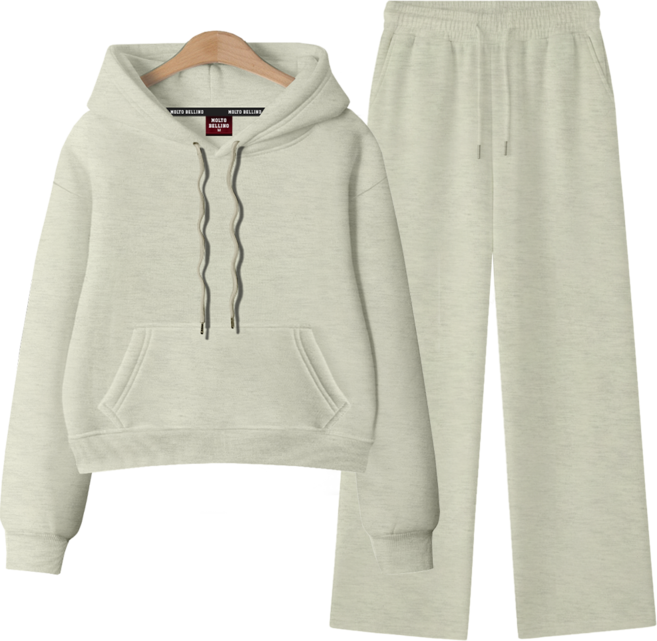 몰토벨리노 [ANSANGSA] 기모 무지 여성 후드 상하세트