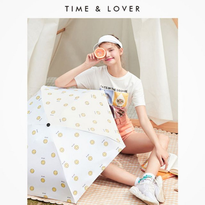 [무배]ns store 타임앤러버 SMILE 자외선차단 5단 양우산