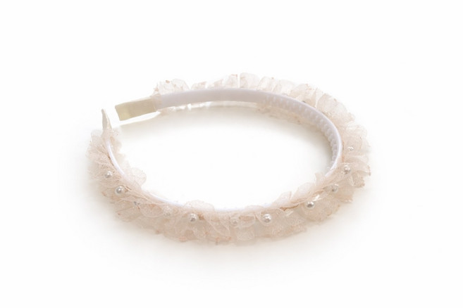 국내제작 아동 진주셔링헤어밴드 5가지컬러 진주머리띠 여아셔링머리띠 공주머리띠