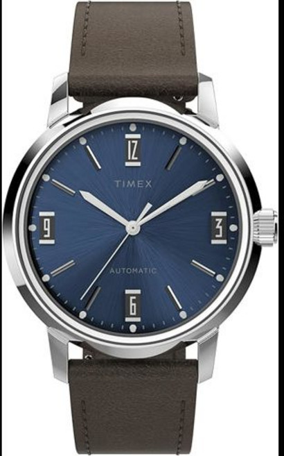 Timex Marlin 오토매틱 40mm 가죽 스트랩 시계 - 클래식 블랙