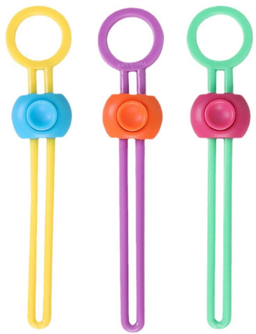 밀봉 스트랩 과자 봉지 보관 타이 다용도, 3개, 퍼플,옐로우,그린