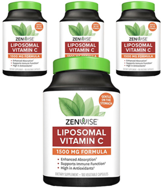 젠와이즈 리포소멀 비타민 C 1500mg 베지테리안 캡슐, 180정, 4개