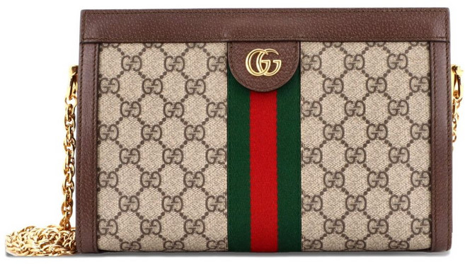 구찌 중고 오피디아 체인 숄더 백 GG 코팅 캔버스 스몰 크로스 백