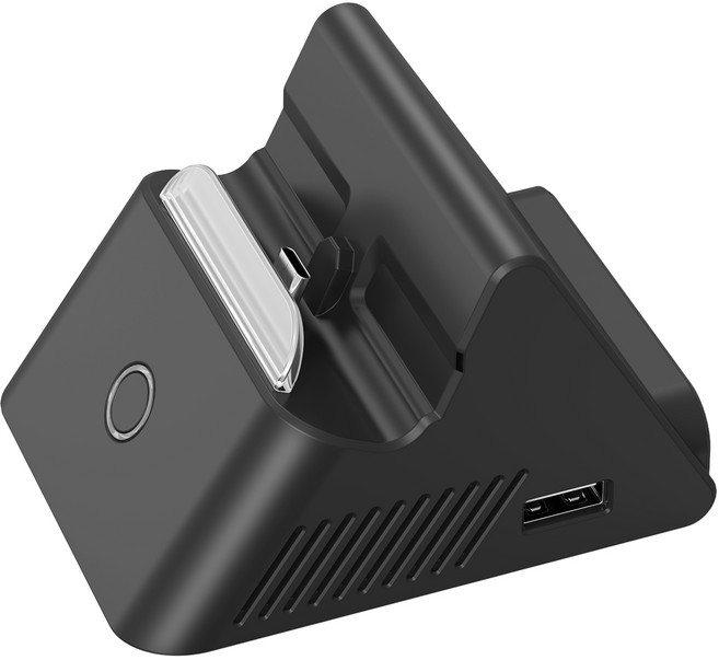 HSTOP 닌텐도 스위치 전용 2세대 다기능 휴대용 충전 스테이션 동시충전 컨트롤러 충전독 + 블랙 거치대, 1개, HS