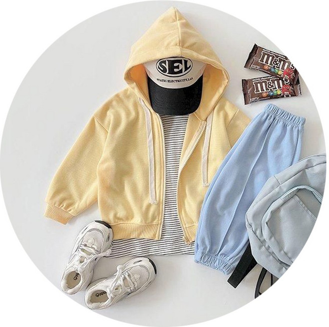 [당일발송] 옐로우 15호 젤리후드집업점퍼 가을 주니어 여아 남아 가디건 화이트스케치북