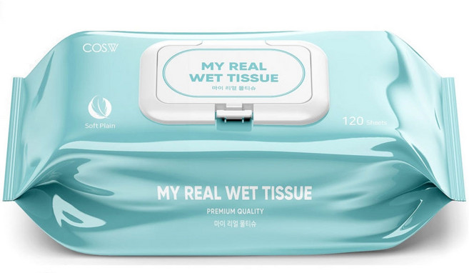 코스더블유 물티슈 대용량 캡형 도톰한 무향 120매 10팩