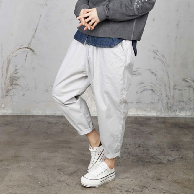 벅시루 여성 남녀공용 스탠다드 벌룬팬츠 와이드 벌룬 배기 밴딩 팬츠