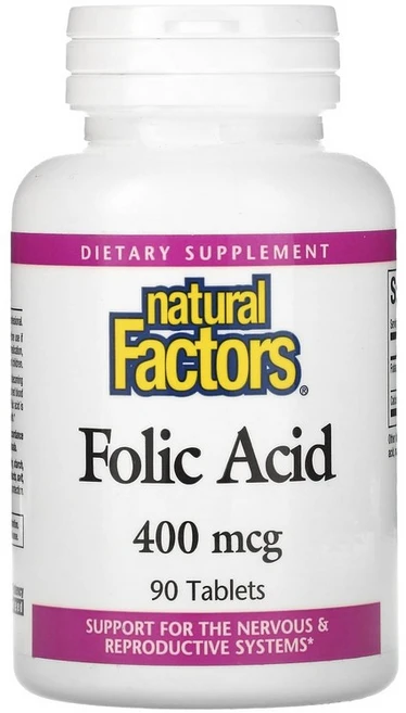네츄럴팩터스 엽산 Folic Acid 400 mcg 90 Tablets, 1개, 90정 - 쿠팡