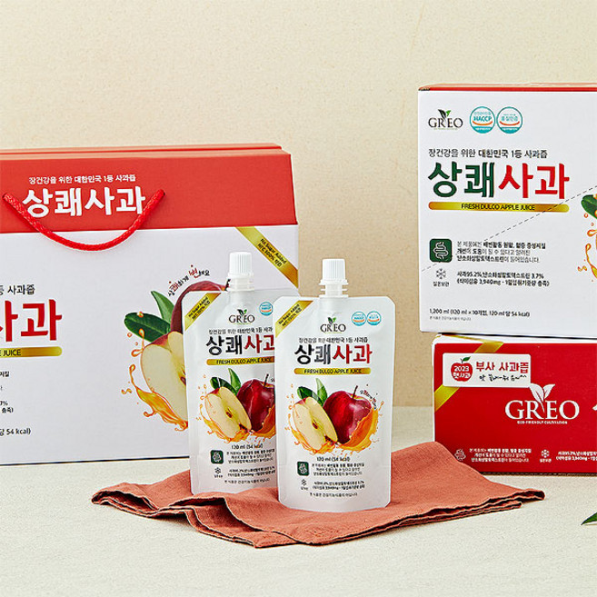 초록다한 상쾌사과 /장건강을 위한 충주과일착즙, 30개, 120ml
