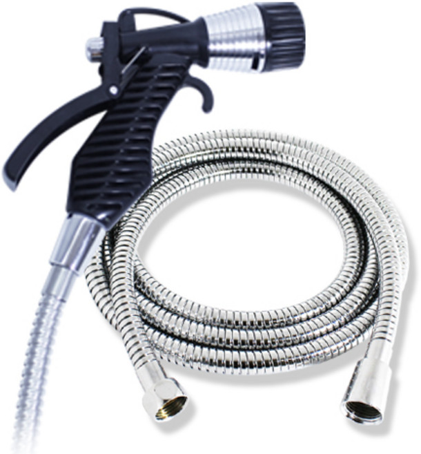 스프레이건 메탈호스1.5M세트 욕실 스프레이건 베란다 분사기 청소 세차 정원, 스프레이건 메탈호스1.5M세트 베란다 분사기 물호스, 1개