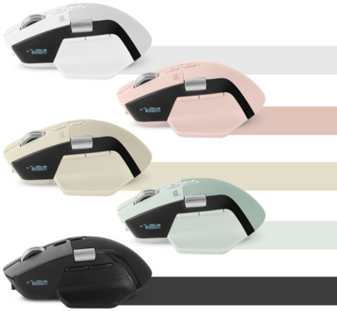 지클릭커 OP175 무선 마우스 저소음 무소음 마우스 블루투스 무한휠 가로휠, 블랙