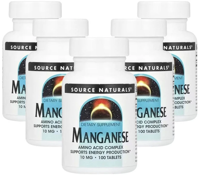 소스 내추럴 망간 10mg, 5개, 100정 - 쿠팡