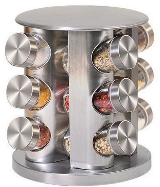 보관 회전 360도 양념통 향신료 콜앤메이슨, 12피스 세트 원형, 1개, 기본 색상