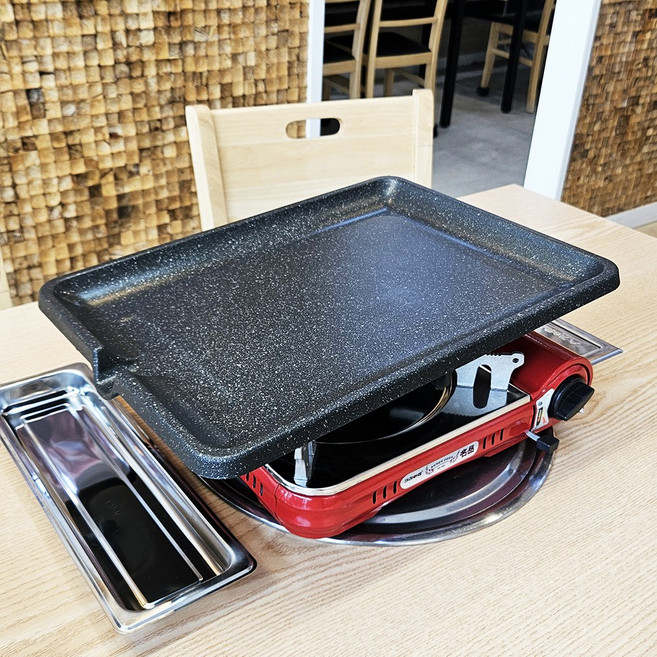 고기불판 가정용 업소용 주물 고기판, 42cm, 1개