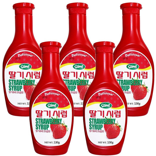 서강 딸기시럽, 530g, 5개