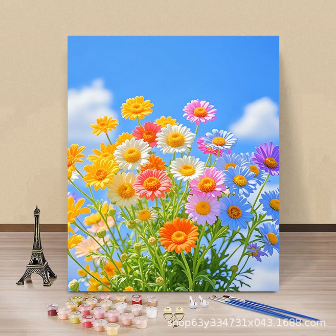 네이처포유 DIY 명화그리기 유화 그림그리기 세트 40X50cm, 1개, 컬러데이지 블루스카이