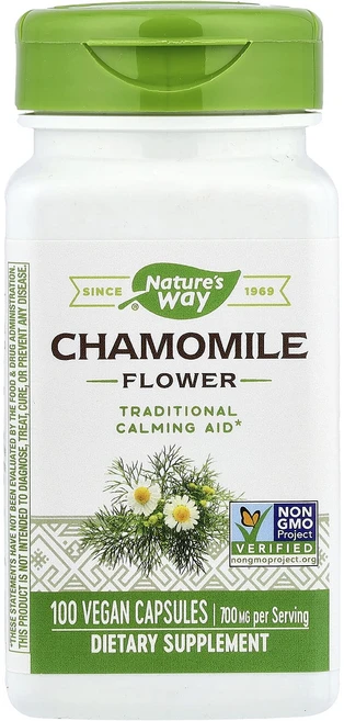 헁복하고 건강하세요 Nature's Way 캐모마일 꽃 700mg 베지 캡슐 100정(캡슐 1정당 350mg) 늘 챙기셔야합니다, NaturesWay캐모마일꽃700mg베지캡슐100정캡슐, 1개 - 쿠팡