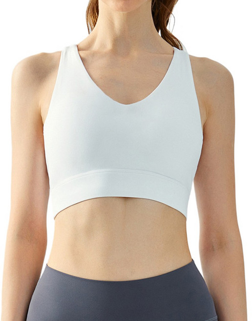 ECUPPER 여성 요가복 백리스 스포츠 브라탑 요가 필라테스 러닝 헬스용 고탄력 일체형패드 나시브라탑