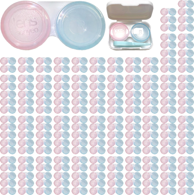 렌즈소녀 캔디 소프트 렌즈케이스, 핑크 + 블루, 200세트