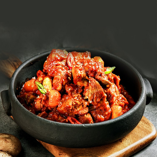 안동 명절식 한돈 매운찜갈비 스팀 가마솥 찜가열, 1개, 500g