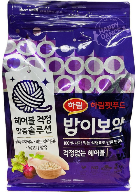 하림펫푸드밥이보약 고양이 기능성 사료, 헤어볼, 2kg, 1개