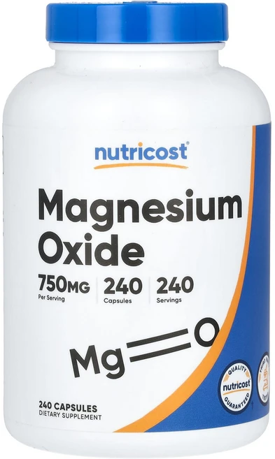 Nutricost 산화 마그네슘 750mg 캡슐 240정, Nutricost산화마그네슘750mg캡슐240정, 1개 - 쿠팡
