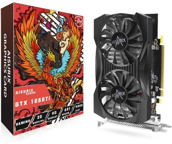 GTX 1050 4G 그래픽 카드 128비트 GDDR5 PCI Express 30 DVI VGA HDMI 쌍팬 냉각 시스템, 1개