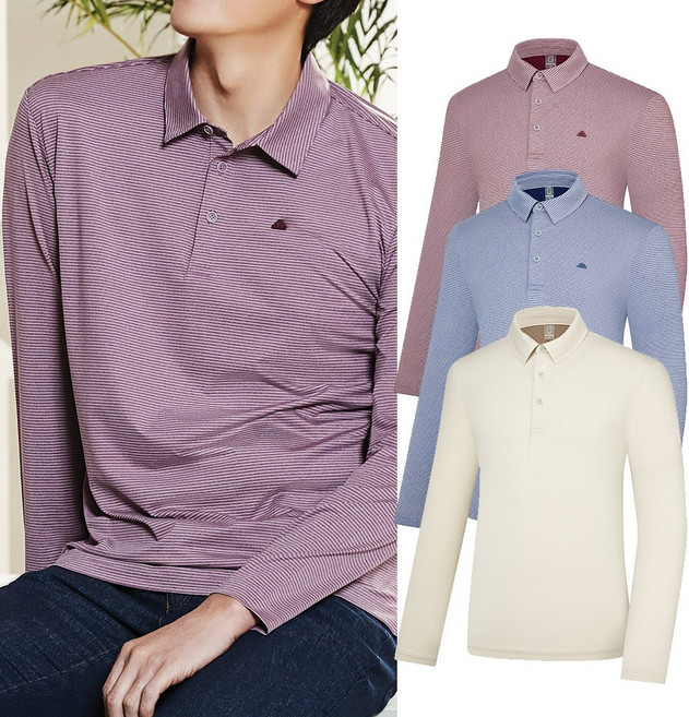 콜핑 남성 봄 베이직 카라 티셔츠 등산 긴팔 티셔츠