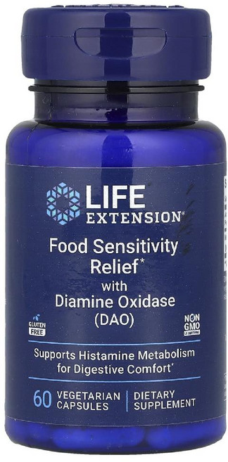 라이프 익스텐션 디아민 산화효소(DAO) 함유 식품 민감성 완화 베지 캡슐 60정, Life Extension, 디아민 산화효소(DAO), 1개