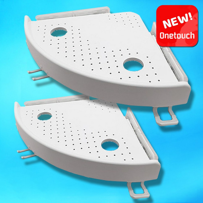 [나눔홈쇼핑 인기상품] 화장실 무타공 회전식 코너 선반 흡착식 화장실 초강력선반 원터치 매직쉘프 플러스, (1+1) 한세트