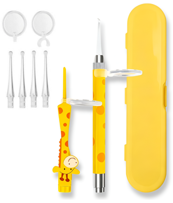 아데트 빛나는 LED 귀이개 기린 이어클리너 귀후비개, 1개, 1세트