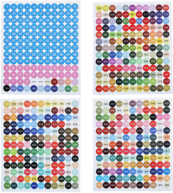 블링블링 보석십자수도구, 비즈번호스티커(원형), 1개