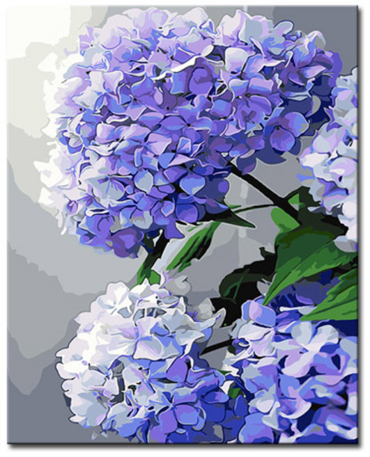 DIY캔버스페인팅 명화그리기 액자 그림 세트 유화 - 정물 40x50, S81_푸른수국, 1개