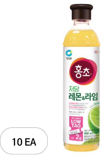 홍초 청정원 레몬 라임 저당, 900ml, 10개
