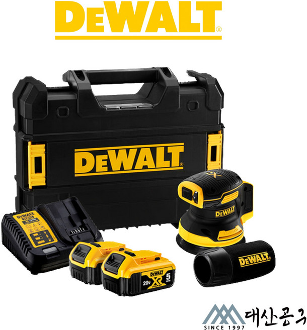 디월트 DCW210P2 충전샌더기 18V 5.0Ah 배터리2개 20V 원형 샌더기, 1개