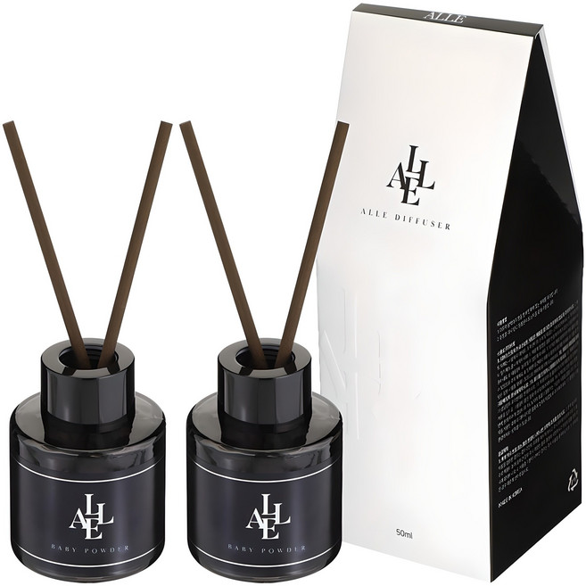 알레 블랙 디퓨저, 베이비파우더, 50ml, 2개