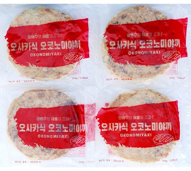 지엔씨푸드 냉동 오사카식 오코노미야끼350g, 4개, 350g